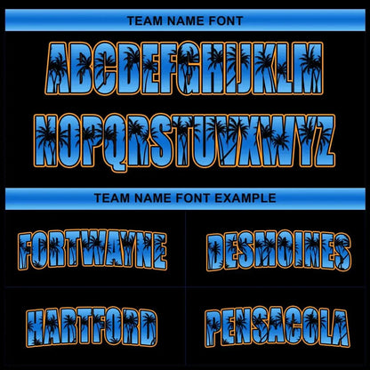 CUSTOM BLACK BLUE CALIFORNIA BEACH BASEBALL JERSEY - EMBROIDERED