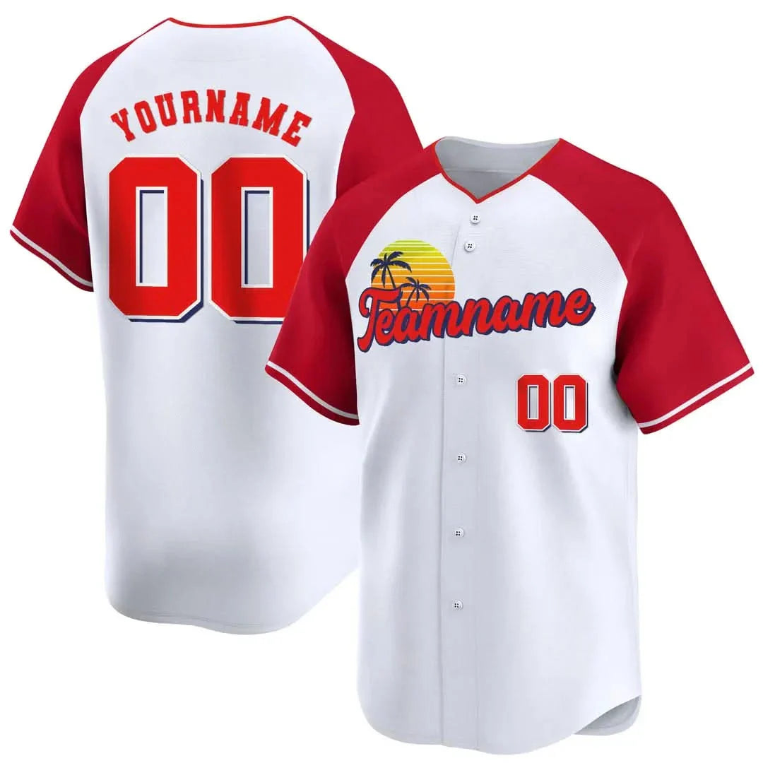 CUSTOM WHITE ALTERNATE RED CALIFORNIA BASEBALL JERSEY - EMBROIDERED