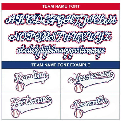 CUSTOM WHITE RED-WHITE BASEBALL JERSEY - EMBROIDERED
